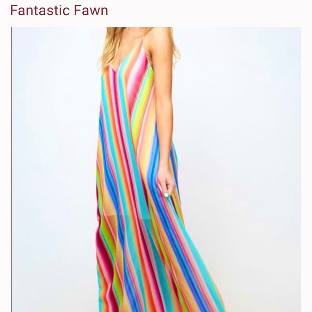 Fantastic Fawn Multicolor Maxi Dress, Size Medium